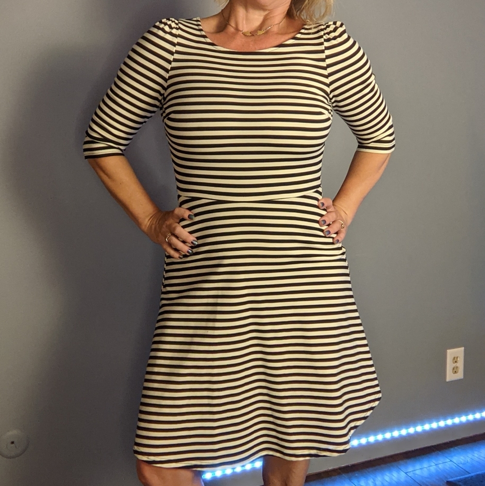 Pixley Black n White Striped Dress sz S